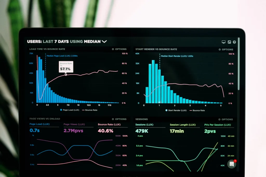 A financial modeling software on a laptop screen